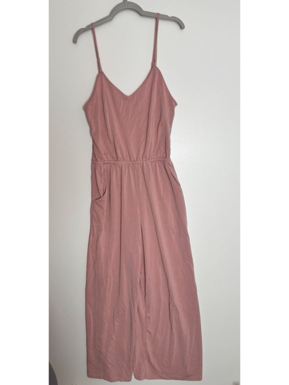 Dusty Rose Wide-Leg Jumpsuit, size Small